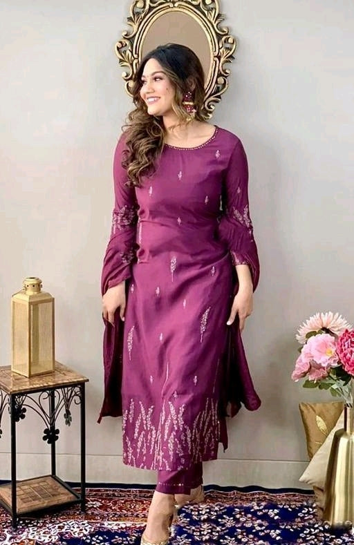 Beautiful Embroidery Women Kurti Pant Dupatta Set